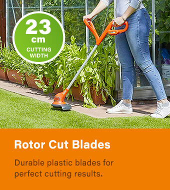Flymo SIMPLITRIM LI Cordless Grass Trimmer lightweight Rotor Cut Blades