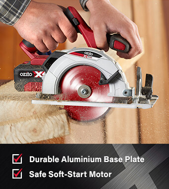 Ozito PXCSS500U Power X-Change Circular Saw Safety Soft Start Motor