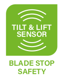 Blades Stop Spinning
When Tilted Or Lifted EasiLife GO 250 Safety BladeStop