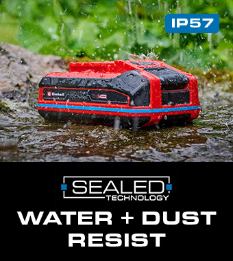 Einhell Power X-Change 18v Cordless Sealed Li-ion Battery 3ah IP57 Dust Water Waterproof dustproof Resistant Rubber coating impact protection