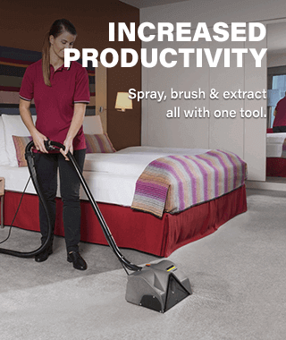 Increased productivity
Spray, brush and extract - all with one tool. Karcher PW301 Productivity Brush