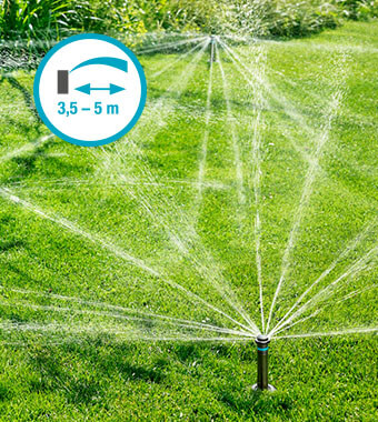 Automatic irrigation of middle-sized areas,
thanks to its spray range of 3.5 to 5 m. Gardena SprinklerSystem MD80 PopUp Garden Sprinkler 8232-20