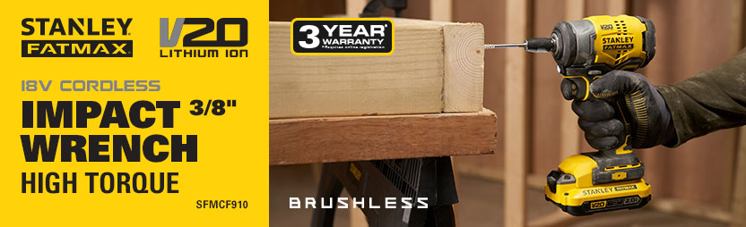 Stanley FatMax V20 18v Brushless Cordless High Torque 3/8inch Impact Wrench SFMCF910