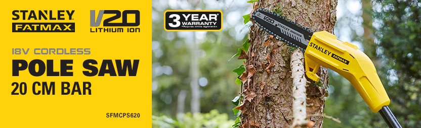 Stanley FatMax V20 18v Cordless Pole Saw 20cm SFMCPS620