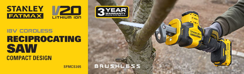 Stanley FatMax V20
18v Cordless Brushless
Reciprocating Saw
SFMCS305 Stanley Fatmax V20 18v Cordless Brushless Reciprocating Saw SFMCS305