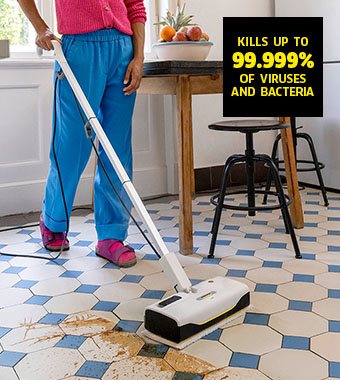 Karcher SC 1 Upright steam mop killing 99.999% of viruses and bacteria