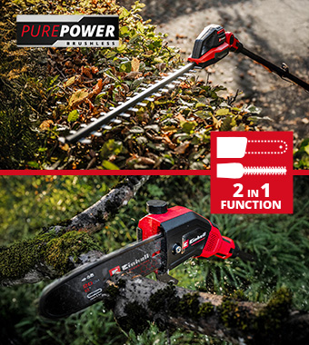 Einhell Professional GP-LC 18/20 Li T BL 18v Cordless Telescopic Pole Hedge Trimmer and Pole Pruner