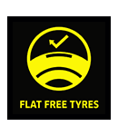 Flat Free Tires
Guarantees a permanently high degree
of mobility, even on uneven ground. Karcher HD715G Flat Free Tires