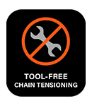 Tool-free Chain Tensioning BlackDecker GKC3630L Tool-free Chain Tensioning