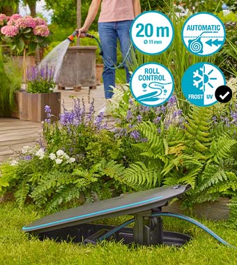 Automatic tangle-free hose roll-up Gardena 18650-20 Pipeline Undercover Hidden Hose Box RollUp M with 20m hose module automatic tangle-free roll-up UV Frost proof