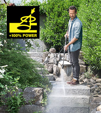 Provides the perfect pressure for
cleaning your outdoor surfaces. Karcher K2 COMPACT Pressure Washer Dirt Blaster