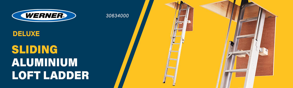Werner 30634000 DELUXE Aluminium Sliding Loft Ladder