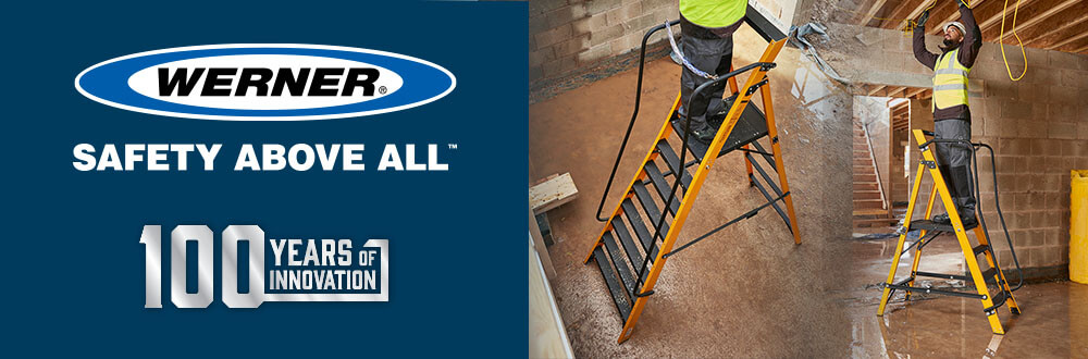 Werner Step Ladders For Professional Use Werner MEGASTEP 30090618 Safety Platform StepLadder
