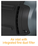 Steinel HG 2420 E Air inlet with integrated fine dust filter