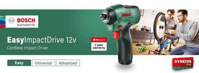 DeWalt
18v XR Cordless Compact Bandsaw
DCS377 Bosch EASYIMPACTDRIVE 12v Cordless Impact Driver