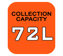 72 litres Collection Capacity Black Decker BEBLV301 Collection Capacity 72 litres