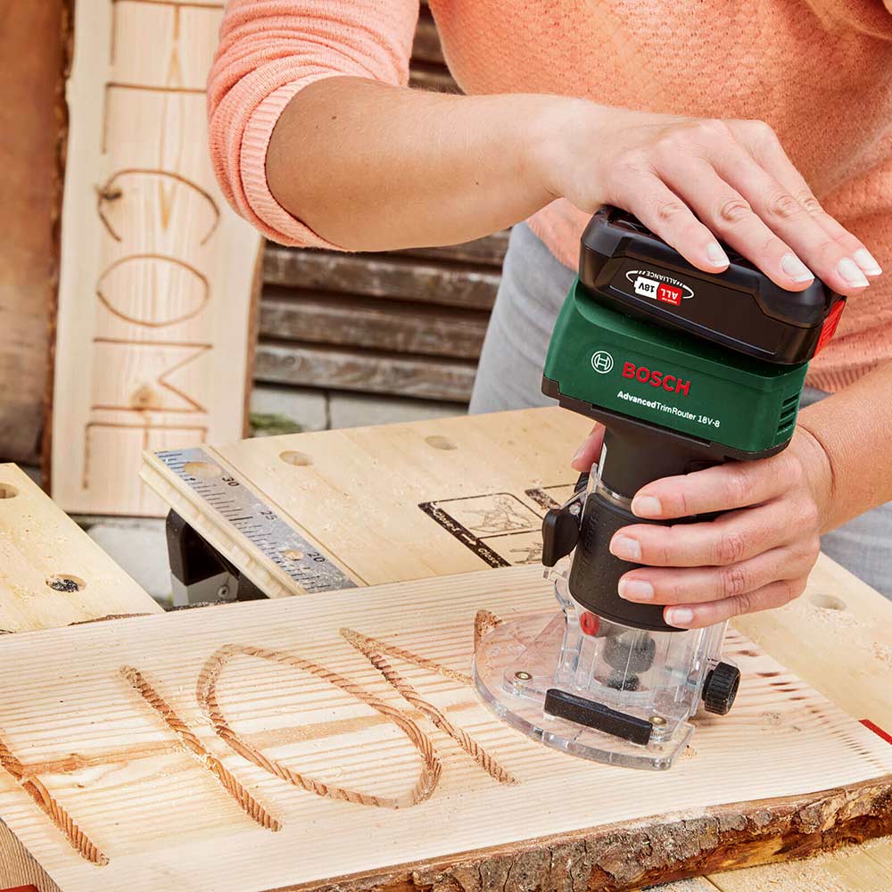 Bosch ADVANCEDTRIMROUTER 18V 8 P4A 18v Cordless Trim Router Laminate Wood Trimmers