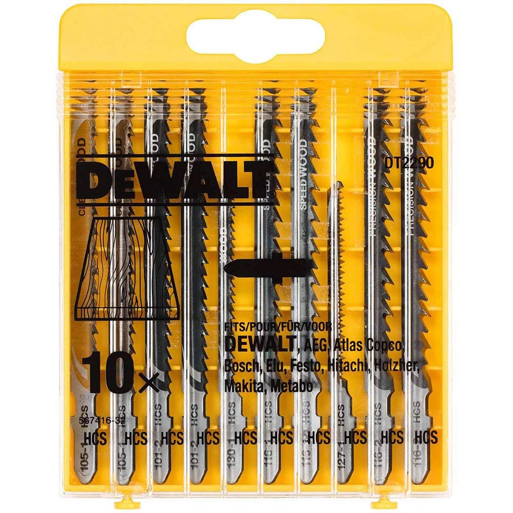 DeWalt 10 Piece Wood Cutting Jigsaw Blade Set Jigsaw Blades