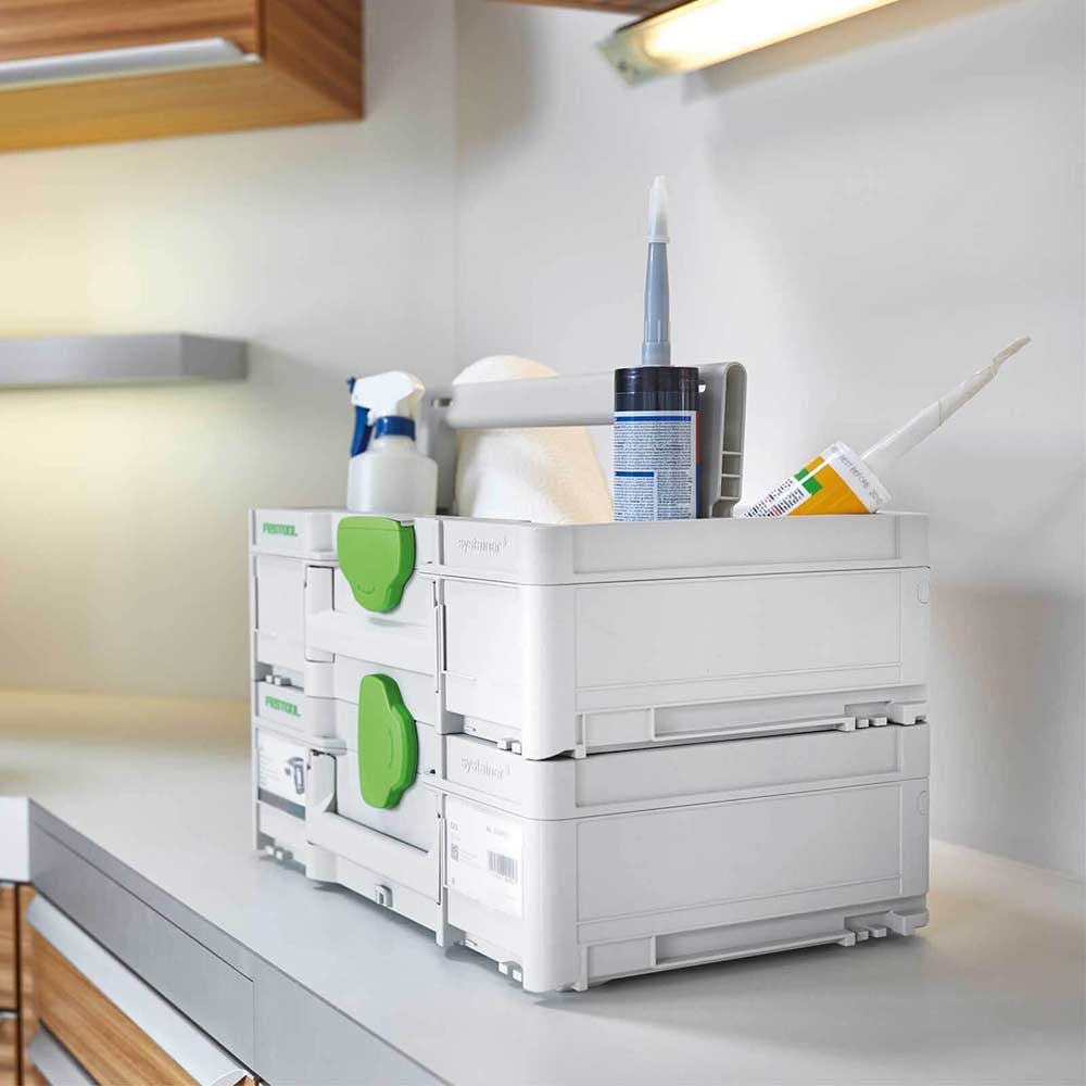 ToolBox Systainer³ SYS3 TB L 137 - FESTOOL - 204867 - Blanc - 20 kg max - Poignée rabattable