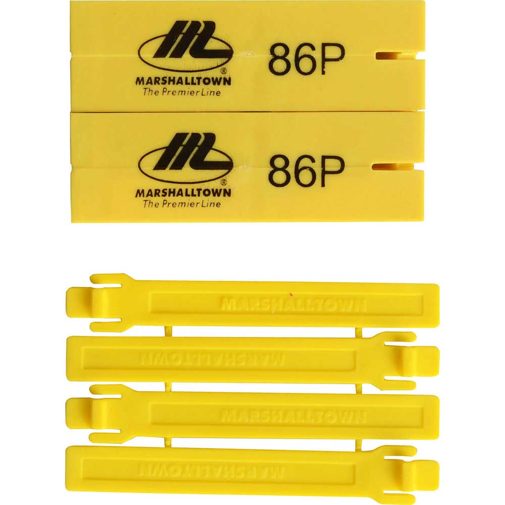 Marshalltown 86P Masonry Line Block Set – 2 Pairs Of Blocks & 4 Twigs, Bright Yellow Plastic, 5" X 2.25", For Brick Laying