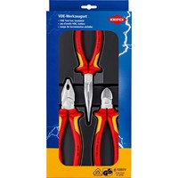 Knipex 00 20 12 3 Piece VDE Insulated Electricans Pliers Set Knipex 00 20 12 3 Piece VDE Insulated Electricans Pliers Set