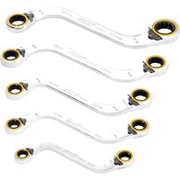 Draper Expert Hi Torq 5 Piece Double Ring Ratchet S Shape Spanner Set Draper Expert Hi Torq 5 Piece Double Ring Ratchet S Shape Spanner Set