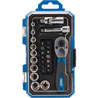 Draper 27 Piece 1/4" Drive Socket and Screwdriver Bit Set Draper 27 Piece 1/4" Drive Socket and Screwdriver Bit Set