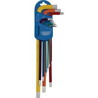 Draper Expert 9 Piece Extra Long Arm Colour Coded Hex Key Set