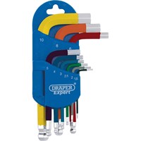 Draper Expert 9 Piece Short Arm Colour Coded Ball End Hex Key Set