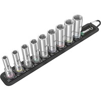 Wera 9 Piece 3/8" Drive Deep Hexagon Socket Set on Belt