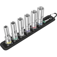 Wera 6 Piece 1/2" Drive Deep Hexagon Socket Set on Belt
