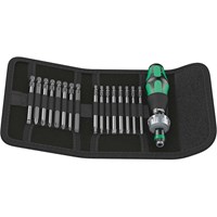 Wera 17 Piece Kraftform Kompakt Ratchet Screwdriver Wera 17 Piece Kraftform Kompakt Ratchet Screwdriver