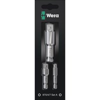 Wera 3 Piece 1/4 Hex Shank Socket Adaptor Set