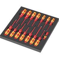 Wera 9711 16 Piece VDE Screwdriver Set in Foam Insert Tray