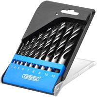 Draper 9 Piece Brad Point Wood Drill Bit Set