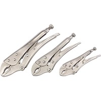 Draper 3 Piece Curved Jaw Self Grip Plier Set Draper 3 Piece Curved Jaw Self Grip Plier Set