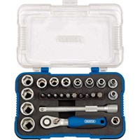 Draper 26 Piece 1/4" Drive Hex Socket and Screwdriver Bit Set Metric Draper 26 Piece 1/4" Drive Hex Socket and Screwdriver Bit Set Metric