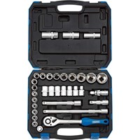Draper 33 Piece 1/2" Drive Hex Socket Set Metric and Imperial Draper 33 Piece 1/2" Drive Hex Socket Set Metric and Imperial