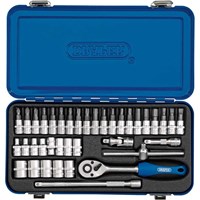 Draper 38 Piece 1/4" Drive Hex Socket and Socket Bit Set Metric Draper 38 Piece 1/4" Drive Hex Socket and Socket Bit Set Metric
