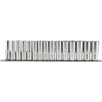 Draper 15 Piece 1/2" Drive Deep Socket Set on Rail Draper 15 Piece 1/2" Drive Deep Socket Set on Rail
