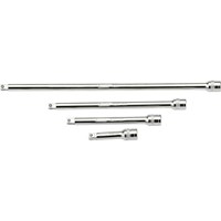 Draper 4 Piece 1/4" Square Drive Satin Chrome Wobble Extension Bar Set
