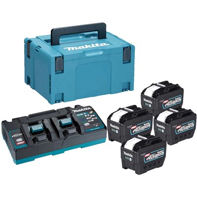 Makita 1910B0-6 40v Max XGT Cordless 4 Battery 8ah and 110v Charger Kit