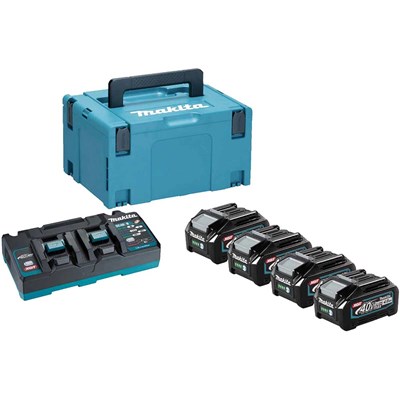 Makita 191U33-3 40v Max XGT Cordless 4 Battery 4ah and 110v Charger Kit