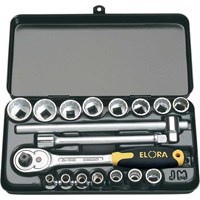 Elora 18 Piece 3/8" Drive Hex and Bi Hex Socket Set Metric Elora 18 Piece 3/8" Drive Hex and Bi Hex Socket Set Metric