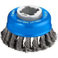 Bosch X Lock Knotted Steel Wire Cup Brush 0.35mm  Bosch X Lock Knotted Steel Wire Cup Brush 0.35mm