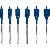 Bosch Expert 6 Piece Self Cut Speed Wood Flat Bit Set Bosch Expert 6 Piece Self Cut Speed Wood Flat Bit Set