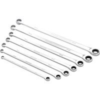 Draper Hi Torq 7 Piece Extra Long Double Ring Ratchet Spanner Set Draper Hi Torq 7 Piece Extra Long Double Ring Ratchet Spanner Set