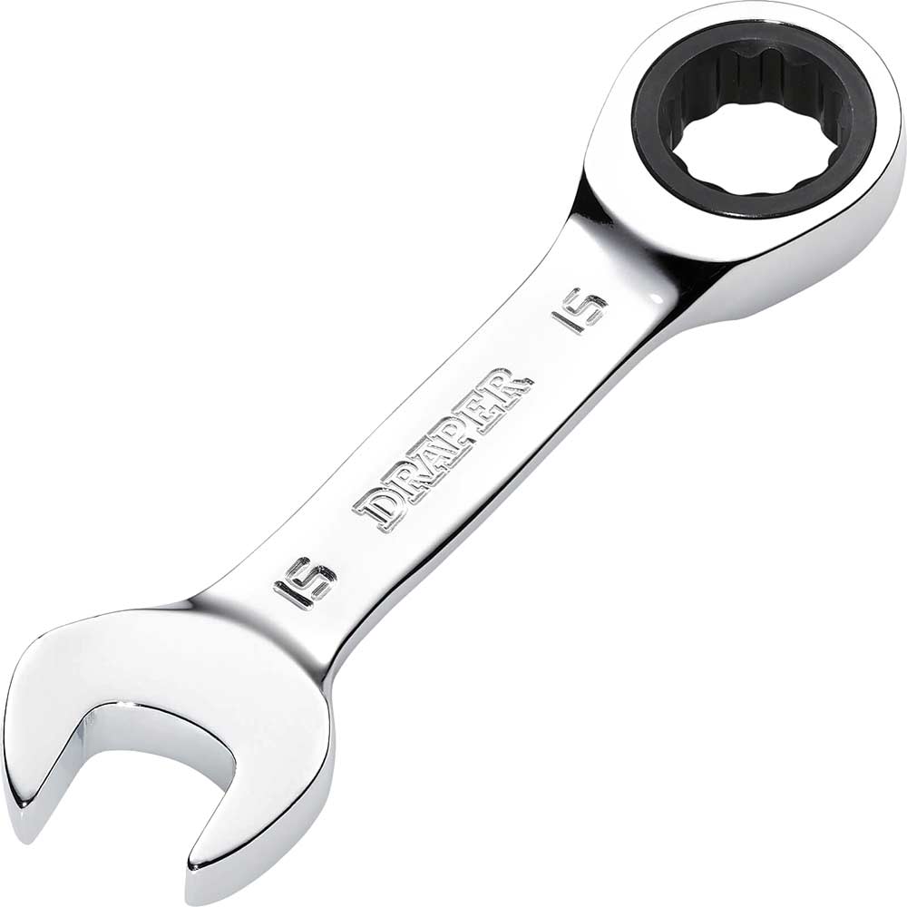 Draper Hi-Torq Stubby Ratchet Combination Spanner 15Mm Size 15