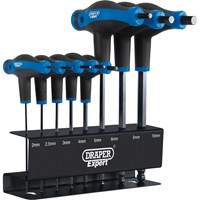 Draper Expert 8 Piece T Handle Ball End Hexagon Allen Key Set Metric