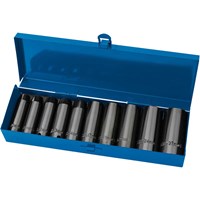 Draper Expert 10 Piece 1/2" Drive Deep Hex Impact Socket Set Metric